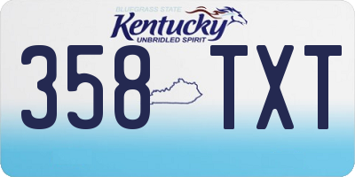 KY license plate 358TXT