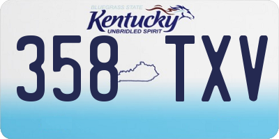 KY license plate 358TXV