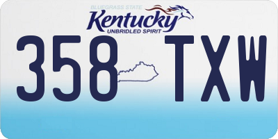 KY license plate 358TXW