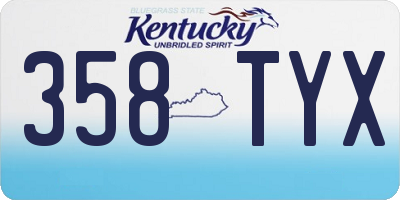 KY license plate 358TYX