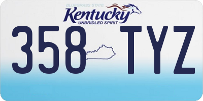 KY license plate 358TYZ