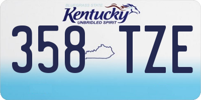KY license plate 358TZE