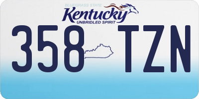 KY license plate 358TZN