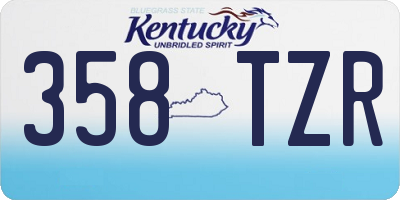 KY license plate 358TZR