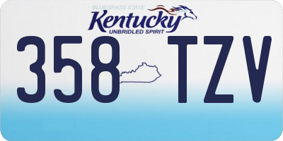KY license plate 358TZV