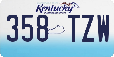 KY license plate 358TZW