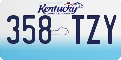 KY license plate 358TZY