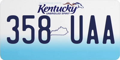 KY license plate 358UAA