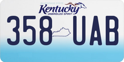 KY license plate 358UAB