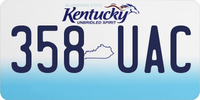 KY license plate 358UAC