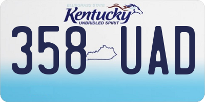 KY license plate 358UAD