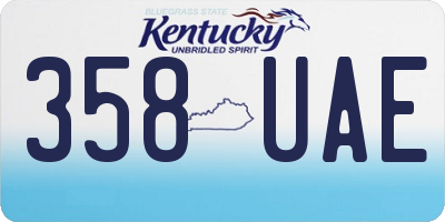 KY license plate 358UAE