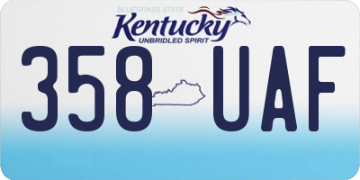 KY license plate 358UAF