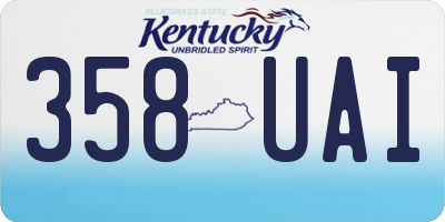 KY license plate 358UAI