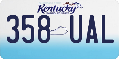 KY license plate 358UAL