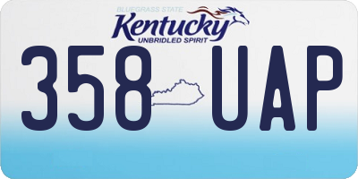 KY license plate 358UAP