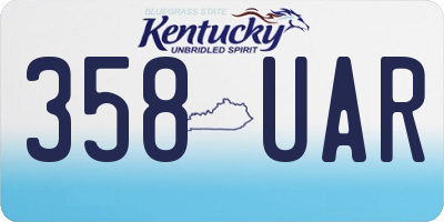 KY license plate 358UAR