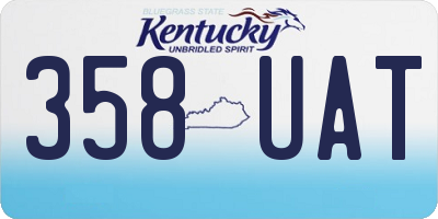 KY license plate 358UAT