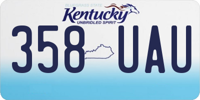 KY license plate 358UAU