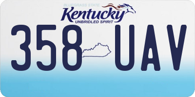 KY license plate 358UAV