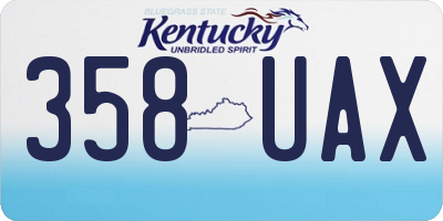 KY license plate 358UAX