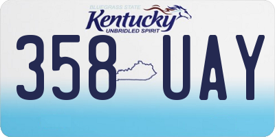 KY license plate 358UAY