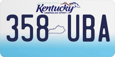 KY license plate 358UBA