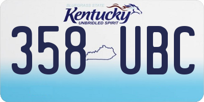 KY license plate 358UBC