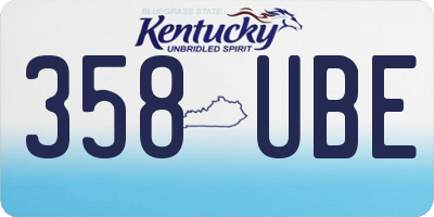 KY license plate 358UBE