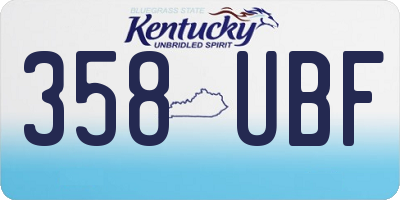 KY license plate 358UBF