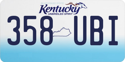 KY license plate 358UBI