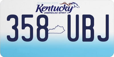 KY license plate 358UBJ