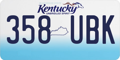KY license plate 358UBK
