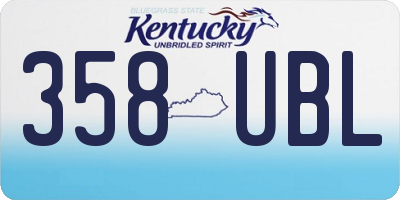 KY license plate 358UBL