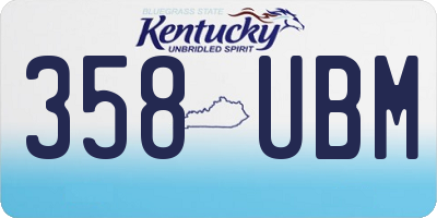 KY license plate 358UBM