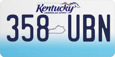KY license plate 358UBN