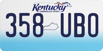 KY license plate 358UBO