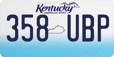 KY license plate 358UBP