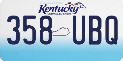 KY license plate 358UBQ