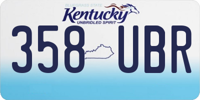 KY license plate 358UBR