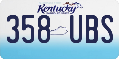 KY license plate 358UBS
