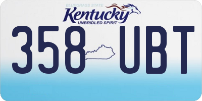 KY license plate 358UBT