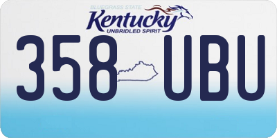 KY license plate 358UBU