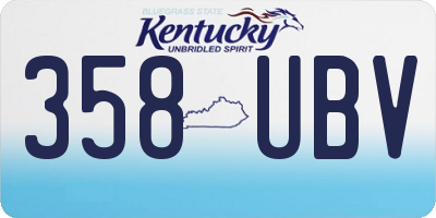 KY license plate 358UBV