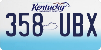 KY license plate 358UBX