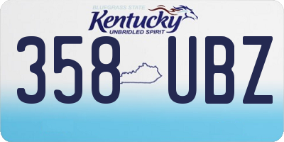 KY license plate 358UBZ