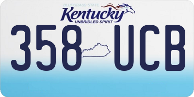 KY license plate 358UCB
