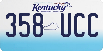 KY license plate 358UCC