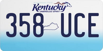 KY license plate 358UCE