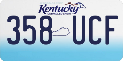 KY license plate 358UCF